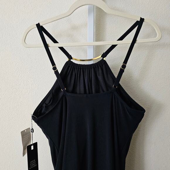NWT MAGICSUIT Black Parker Underwire Tummy Control Convertible Swim Dress Sz 12 - Picture 10 of 16